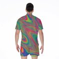 thumbnail image 2 of Psychedelic Rave Short Sleeve Men'S Rompers, Psychedelic Casual Summer Jumpsuits Outfit, 2 of 4