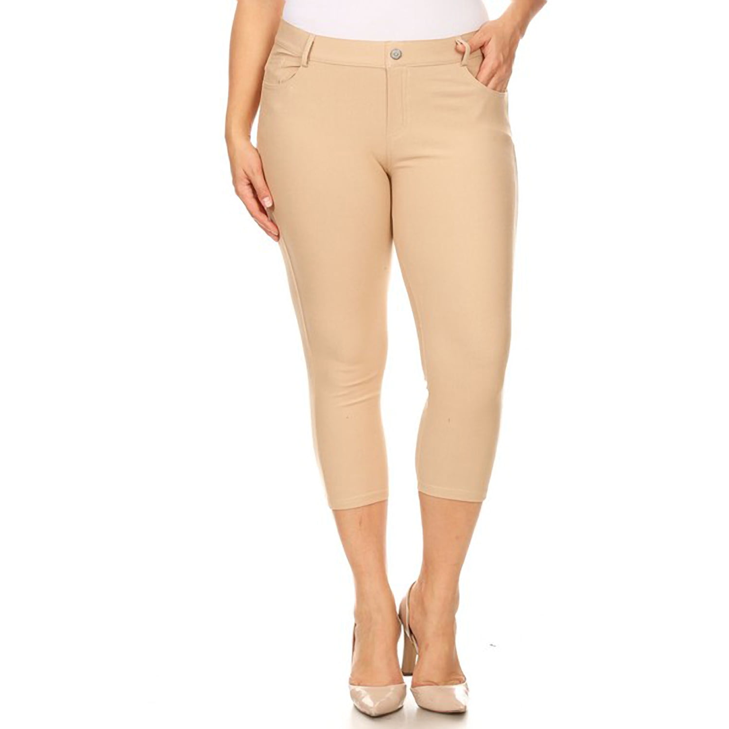 Women's Classic Solid Capri Jeggings (Plus Size)