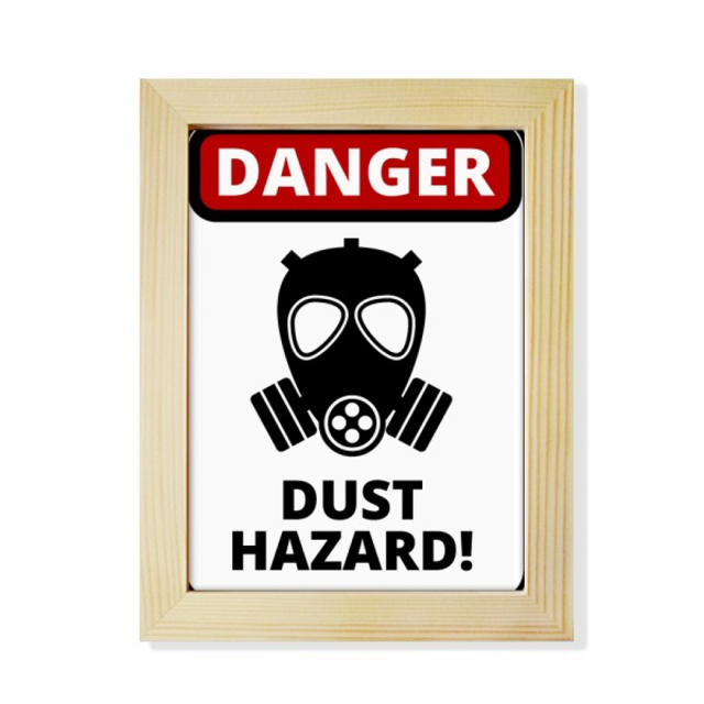 Danger Symbol Dust Hazard Warning Signs Desktop Adorn Photo Frame Display Art Painting Wooden