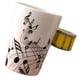 thumbnail image 1 of Cateissary Taza de cerámica, taza de café, taza de instrumento, regalo creativo, guitarra negra 1 Juegos de servir café y té tambor amarillo 10x7.5 cm, 1 of 6