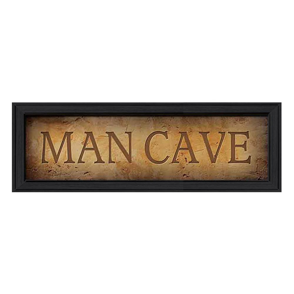 "Man Cave" Black Framed Printed Wall Art