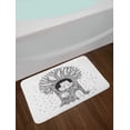 thumbnail image 2 of Tree House Bath Mat, Monochrome Doodle of Owl Family Home in Bare Branched Timbre Sketch, Plush Bathroom Decor Mat with Non Slip Backing, 29.5" X 17.5", Black White, by Ambesonne, 2 of 2