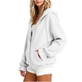 thumbnail image 5 of hotojiny Sweatshirt for Women Fall Zip up Hoodies Lightweight Ruffle Long Sleeve Workout Jackets Fashion Clothing, 5 of 6