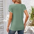 thumbnail image 5 of Fesfesfes Womens Basics Top Women's Casual Round Neck Sleeve Patchwork Solid Color Loose T-Shirt Top Shirts Women 2XL(US:12), 5 of 9