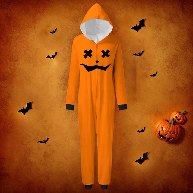 Halloween Pajamas Long Sleeved Zippered Family Matching Jumpsuit Romper Family Halloween Costumes Family Pajamas Matching Pjs