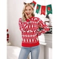 thumbnail image 3 of Yesfashion Family Christmas Sweater Reindeer Snowflake Pattern Crew Neck Holiday Pullover Knitwear, 3 of 5