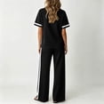 thumbnail image 4 of 2 Piece Sets for Women Matching Sets Summer Outfits Resort Wear Short Sleeve Lounge Set Wide Leg Pants with Pockets, 4 of 5