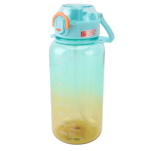 Botella De Agua Deportiva A Prueba De Fugas De Gran Capacidad De 1000 Ml Con Asa, Correa Para El Hombro Y Pajita Desmontable Para Estudiantes, Material De PC