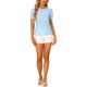 thumbnail image 2 of INSPIRAR CHIC Blusas de Cuello Redondo de Manga Corta con Estampado de Gingham Vintage para Mujeres 3XL Azul Claro, 2 of 6