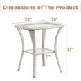thumbnail image 2 of Outdoor Side Tables for Patio, Wicker/Rattan End Tables, Outdoor Wicker Side Table, Light Beige Rattan Glass Top Patio Side Table, 2 of 14