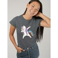 thumbnail image 2 of Colorful Dabbing Unicorn T-Shirt Women -Image by Shutterstock, Female XX-Large, 2 of 4