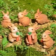 thumbnail image 4 of ICERUN 3Pcs Garden Statues,Resin Mini White Rabbit Sculpture Lawn Ornaments,Expressive Features Bunny Garden Sculptures,Style2, 4 of 5