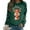 Dark Green #1, variant on Merry Christmas Sweatshirts for Women 2025 Long Sleeve Crewneck Cute Reindeer Graphic Sweatshirt Pullover Tops