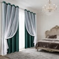 thumbnail image 5 of Curtains,Double Layer Blackout Curtains,84in Star Lace 2-in-1 Thermal Insulated Curtains for Bedroom Living Room,Fade Resistant Light Control Window Decor(Green), 5 of 7