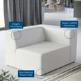 thumbnail image 3 of Sofa Corner Chair, Faux Vegan Leather, White, Modern Contemporary Urban Design, Living Lounge Room Hotel Lobby Hospitality, 3 of 7