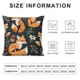 thumbnail image 5 of BCIIG   Kids Cute Fox Throw Pillow Covers Boys Girls  Cartoon Fox Pillow Covers Floral Grass Cushion Covers Jungle Woodland Animal Decorative Pillow Covers Bedroom Decor Black Orange 18x18in, 5 of 5