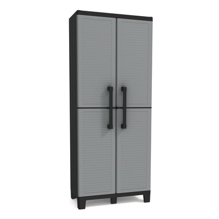 keter space winner resin storage, plastic utility cabinet, 15" x 27", 4  adjustable shelves