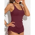 thumbnail image 4 of Sociala Double Straps Swim Tops for Womens Tie Side Tankini Tops UPF50+ U Neck Swimsuit, 4 of 5