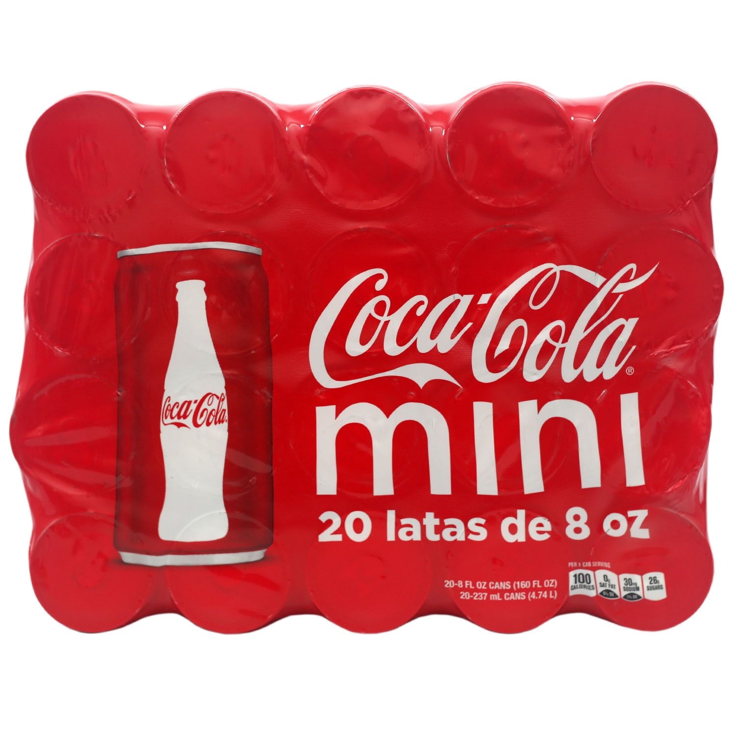 Coca-Cola Mini Soda Pop Soft Drink, 8 fl oz, 20 Pack Cans, Allergens Not Contained