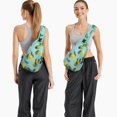 thumbnail image 2 of Fresh Lemon Pattern Lightweight Sling Backpack for Travel and Outdoor Use, Cute Retro Floral Design, Durable Crossbody Bag with Bright Yellow Fruit Print, 2 of 6