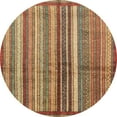 thumbnail image 1 of Ahgly Company Indoor Round Abstract Metallic Gold Abstract Area Rugs, 3' Round, 1 of 6