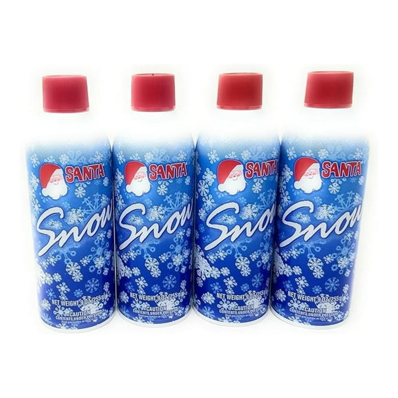 Santa Snow Spray - 4 Cans - 9oz Holiday Window Decoration - Christmas Festive Spray Snow - Indoor Holiday Decor - Seasonal Decorations