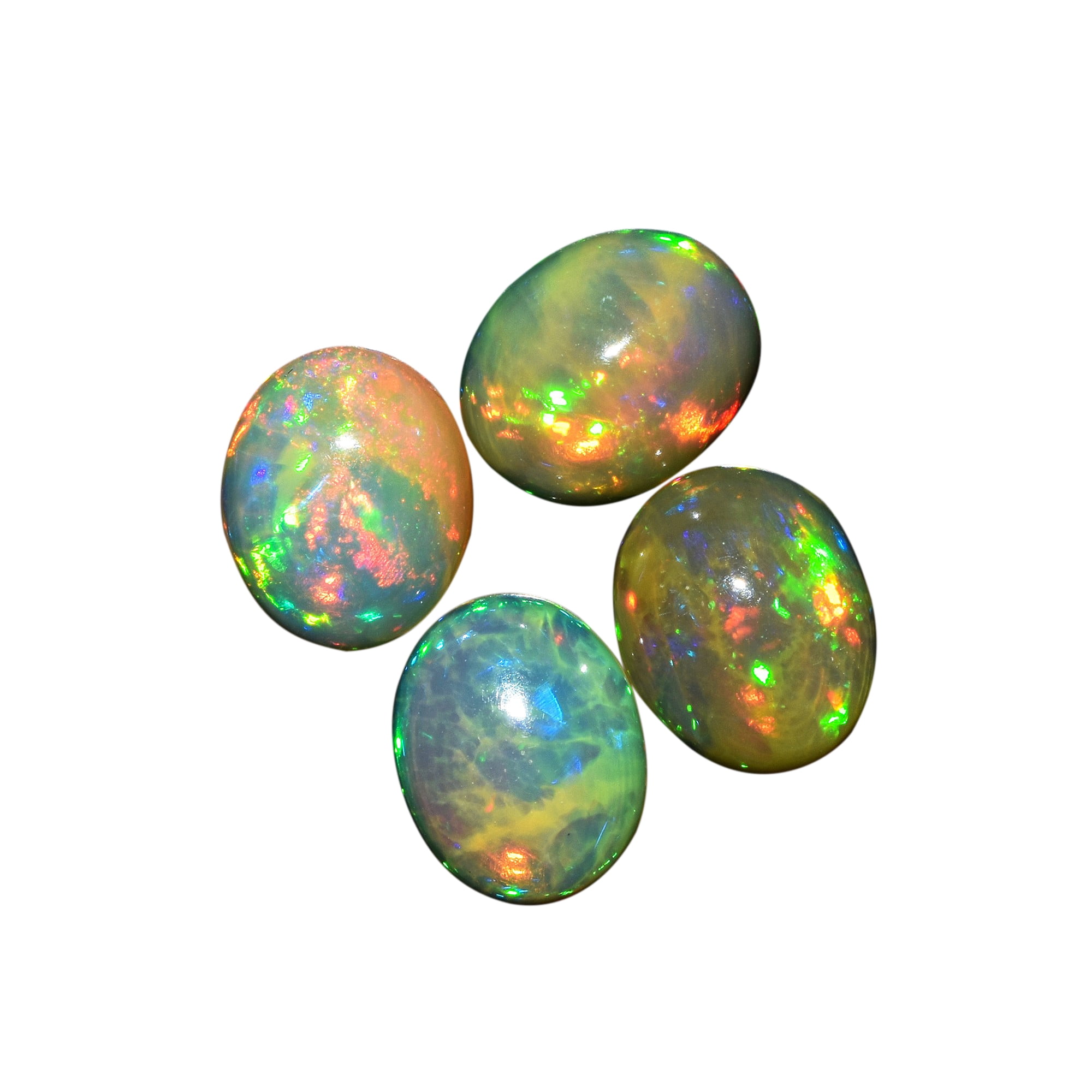 Natural Ultra Fire Ethiopian Opal Oval Cabochon Gemstone, Opal Rock Crystals, DIY-Crafts Jewelry Making Loose Supply, Chakra Healing Energy, Birthstone Gift for Her, Wire Wrapping Stone (1pcs)