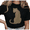Black-1, variant on Women's Elegant Leopard Graphic Tee Minimalist Sitting Wild Cat Art Print Casual Summer Top