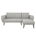 thumbnail image 6 of Novogratz Brittany Sectional Futon Sofa, Light Grey Linen, 6 of 18