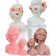 thumbnail image 1 of Xiao Hua 2 moldes de silicona para velas 3D, con forma de niña con ojos cerrados y niña con los ojos vendados, herramienta para hacer jabón de yeso y velas., 1 of 5