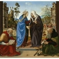 thumbnail image 2 of Piero di Cosimo 15x15 Gold Ornate Wood Frame and Double Matted Museum Art Print Titled - The Visitation with Saint Nicholas and Saint Anthony Abbot (C. 1489-1490), 2 of 4