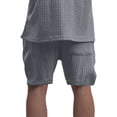 thumbnail image 4 of JoveMarine Men's Jacquard Casual Shorts, Solid Color Drawstring Elastic Waist, Lightweight Loose Fit for Daily Work and Spring Summer Wear Light Gray M, 4 of 8