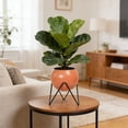 thumbnail image 4 of Modern Metal Floor Planter With Stand, Decorative Pot With Drainage For Living Room, Office, Garden Or Balcony, Rust-Resistant Frame, Multi-Color Options, Elevated Design For Stylish Green Display, 4 of 6