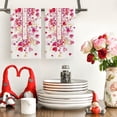 thumbnail image 2 of Pink Heart Branch Valentine''s Day Kitchen Towels Dish Towels, 18x26 Inch Farmhouse Wedding Decoration Hand Towels Set of 2, 2 of 6