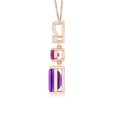 thumbnail image 2 of ANGARA Natural 2.2 ct Amethyst, Pink Tourmaline & Diamond 3 Stone Pendant in 14K Rose Gold for Women (Size-9x7mm) | February Birthstone, Anniversary Jewelry Gift for Women | Natural Amethyst Necklace, 2 of 8