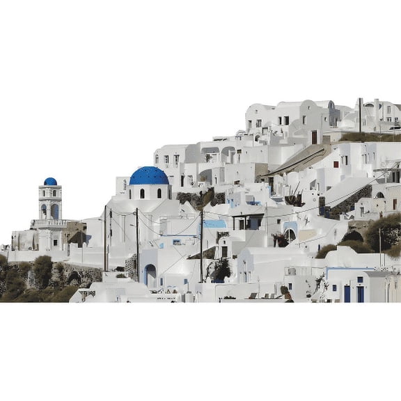 H13645 Imerovigli Village Santorini Greek Greece Island Cardboard Cutout Standee Standup