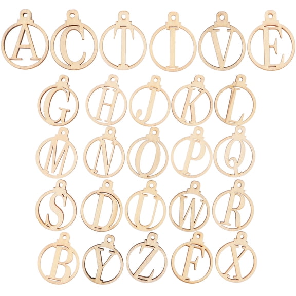 USHOBE 25Pcs Christmas Craft Wooden Hanging Ornament Khaki for Festive Decoration