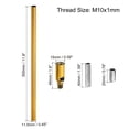 thumbnail image 2 of Rosca Extensión Varilla Kit, M10 Rosca 11.8" Acoplamiento Tuerca Redondo Manguito Conector con Inclinado Techo Adaptador y Eje Tubería, Oro Bronce, 2 of 4
