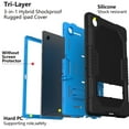 thumbnail image 2 of SaniMore for Samsung Galaxy Tab A8 10.5 inch 2022 SM-X200/SM-X205 Back Case Hidden Kickstand Heavy Duty Protective Tri-layer Shockproof Case for Galaxy Tab A8 2022 SM-X200/SM-X205, Black+Blue, 2 of 6