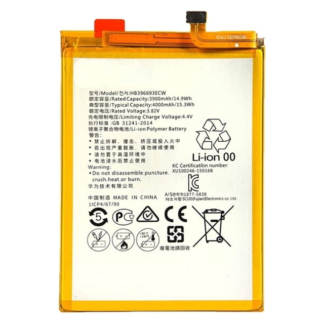 Replacement Battery HB396693ECW 4000 mAh For Huawei Mate 8