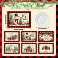 thumbnail image 3 of 6 Pcs Christmas Watercolor Placemats 12 x 17 Inches Xmas Plastic Placemats Set of 6 Wipeable Table Vinyl Mats for Dining Kitchen Indoor Outdoor Party Holiday Decoration (Let it Snow), 3 of 6
