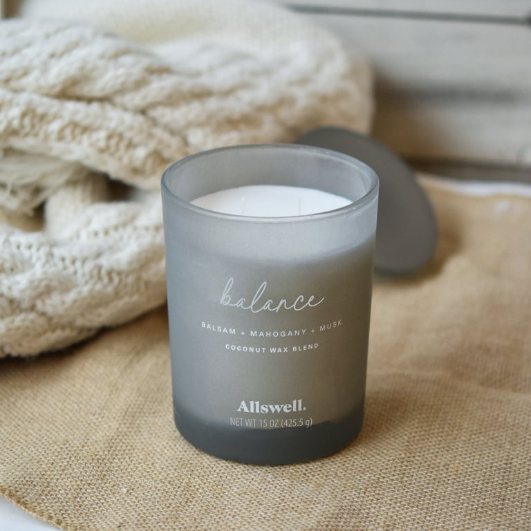 Allswell Balance (Balsam + Mahogany + Musk) Scented 2-Wick 15oz Spa Jar Candle