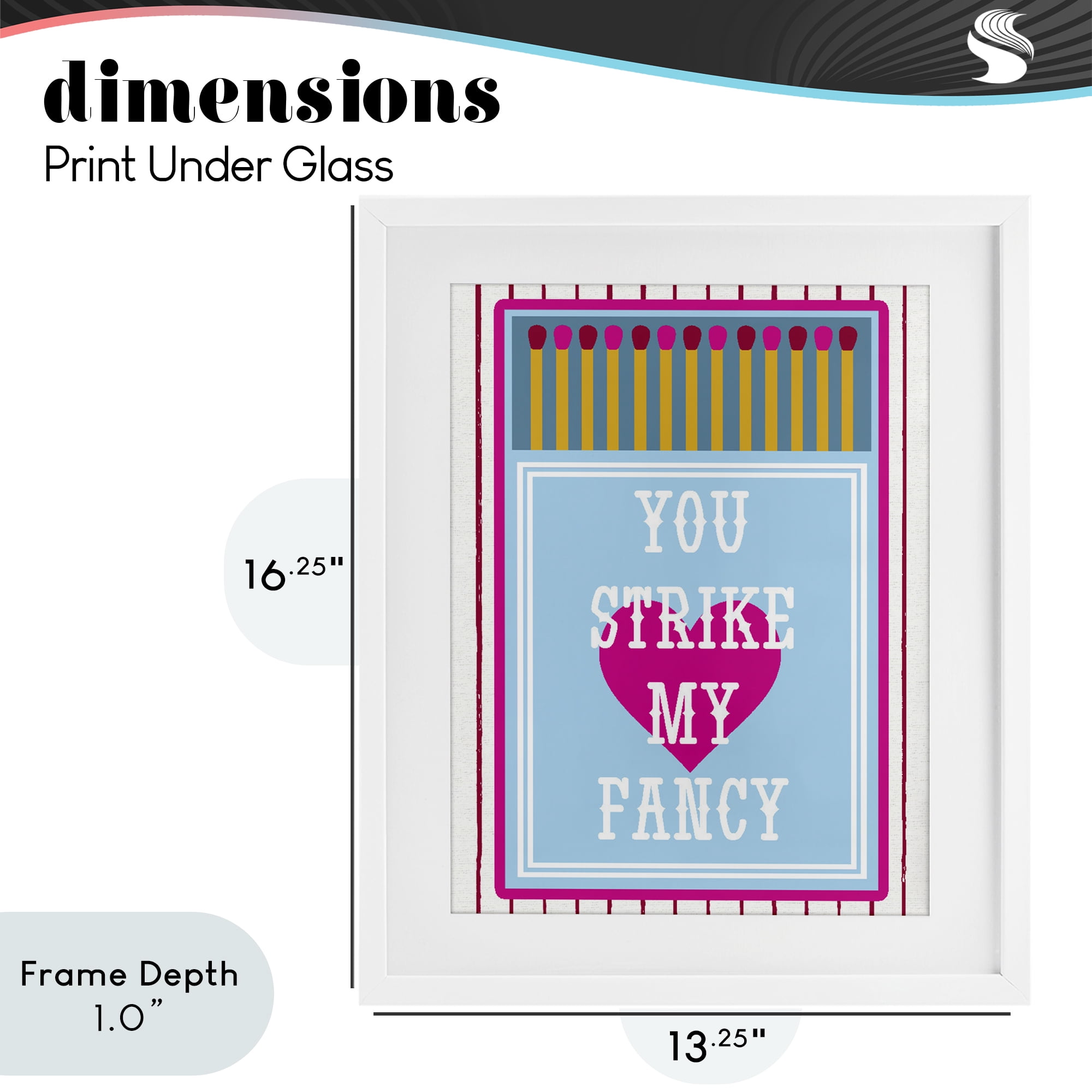 Stupell Industries You Strike My Fancy White Framed Print Under Glass, design by Lil' Rue
