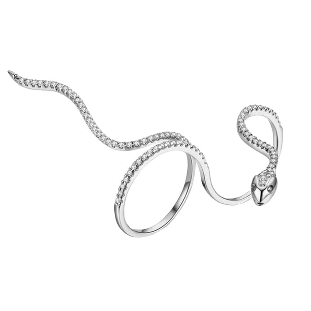 1pc anillo de dedo en forma de serpiente anillo de apertura de moda creativa para mujer plata