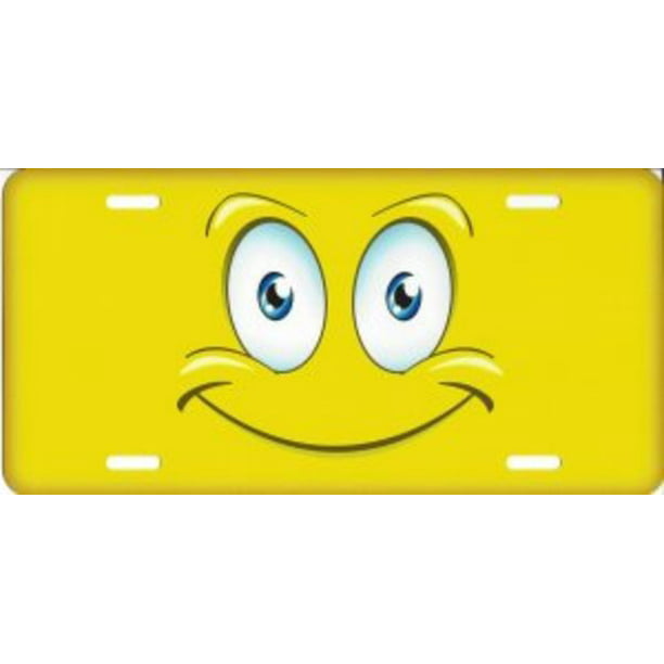 Yellow Smiley Face Metal License Plate - Walmart.com - Walmart.com