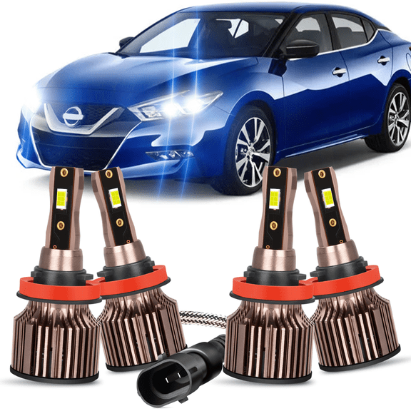 Fits 2016-2018 Nissan Maxima LED Headlight Bulb H9 High Beam H11 Low Beam Replacement Kit Pack of 4