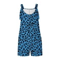 thumbnail image 5 of RKSTN Leopard Rompers for Women Plus Size Sleeveless Crew Neck Casual Overalls Shorts Jumpsuit Summer Outfits for Women with Pockets (Blue ,M), 5 of 6
