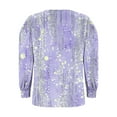 thumbnail image 5 of Elvqul Button Down Tops for Women Winter Purple T Shirts Oversized Pleated Loose Dressy Long Sleeve V Neck Ladies Blouses, 5 of 6
