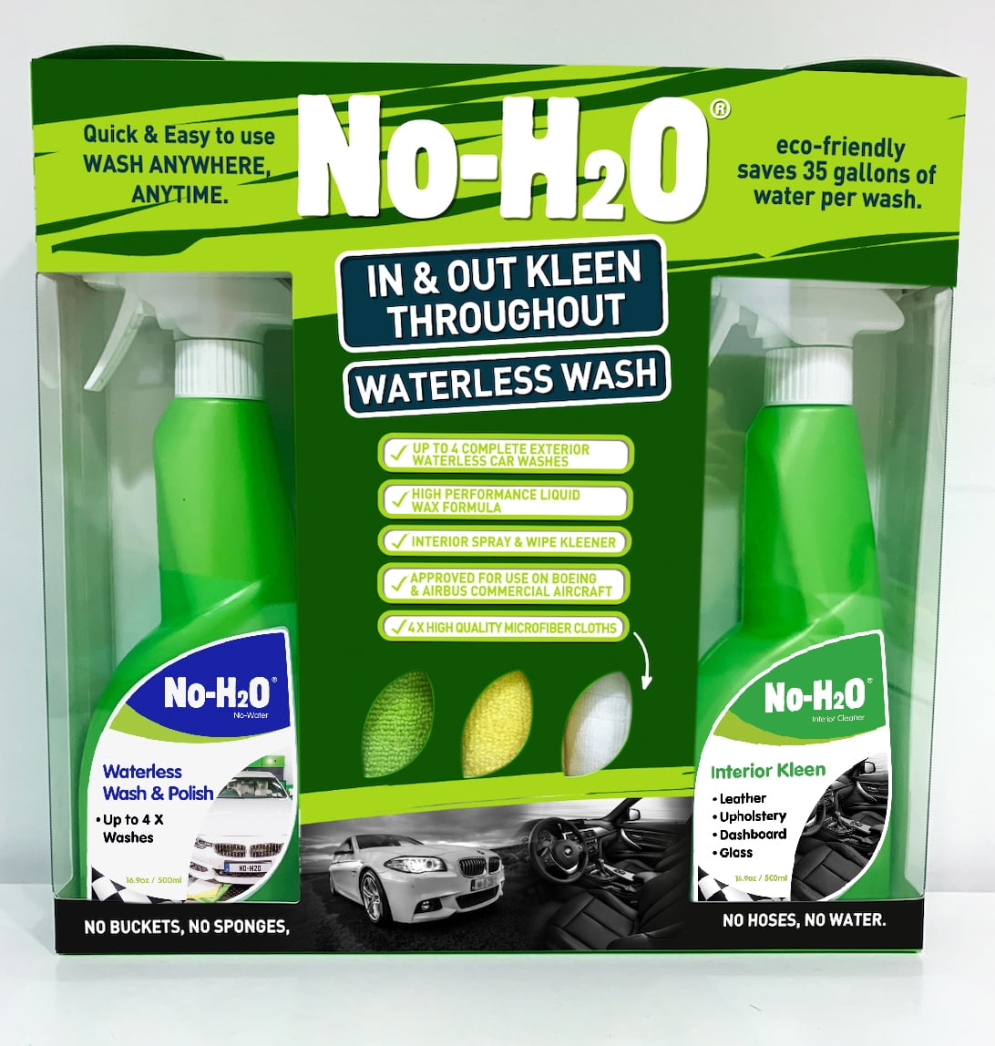 NoH2O In &amp; Out Waterless Car Cleaning Kit (6 items