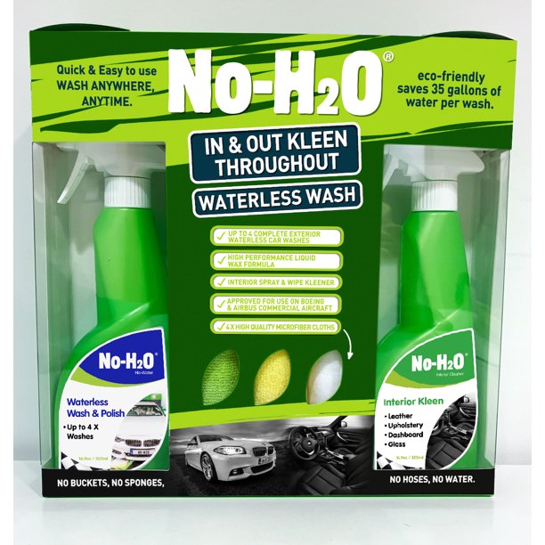 NoH2O In &amp; Out Waterless Car Cleaning Kit (6 items